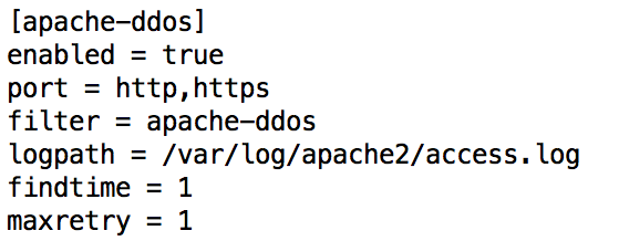 Apache DDoS Jail for Fail2Ban